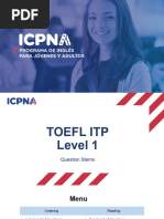 TOEFL ITP Level 1 - Question Stems