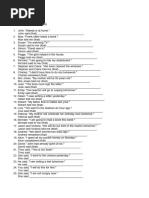 Reported Speech Statements Questions Exercise