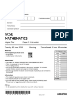 Question Paper Higher Paper 3 Calculator June 2018