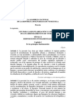 Ley para La Regularización y Control de Los Arrendamientos de Vivienda (Versión Final Sa Ncionada)