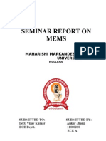 Seminar Report On Mems: Maharishi Markandeshwer University