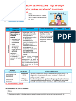 Escribimos Nuestros Nombres para El Cartel de Asistencia