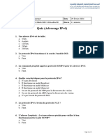 QUIZ Réseaux Adressage IPv6