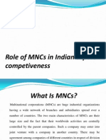 Role of Mncs in Indian Export Competiveness