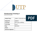 CNC Lathe and Milling Lab Report - 21000018 - 15.3.2024