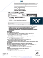 Further Mathematics: Thursday 25 May 2023