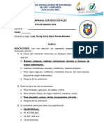 Examen Mensual de Estudios Sociales-Octavo Grado-Nardy