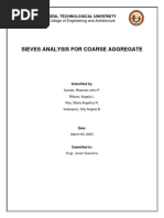 Sieves Analysis For Coarse Aggregate: College of Engineering and Architecture