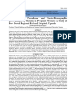 Assessing The Prevalence and Socio-Demographic Determinants of Malaria in Pregnant Women A Study at Fort Portal Regional Referral Hospital, Uganda