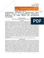 Comprehensive Assessment of Pharmaceutical Waste Disposal Practices in Ishaka-Bushenyi Municipality Implications For Public Health and Environmental Sustainability