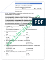 Sample Paper 2 Class XI Annual Exam CS