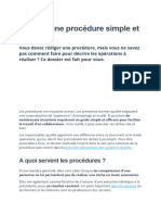 Rédiger Une Procédure Simple Et Efficace