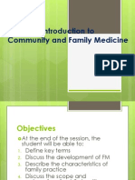 Introduction To Community and Family Medicine