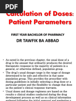 Calculation of Doses PT Factors