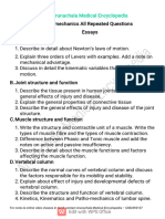 BPT Biomechanics Repeated Questions All