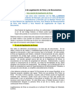 Actas Notarial de Legalizacion de Firma y de Documentos.