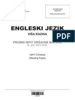 Engleski Jezik: Probni Ispit Državne Mature