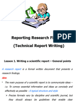 Reporting Research Findings Unit 6