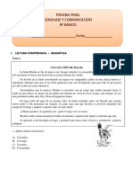 8º Básico, Lenguaje Evaluación Final