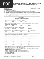 Maths Class X Chapter 01 Real Numbers Practice Paper 01 2024