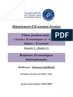 Polycopié Du Module de Relations Economiques Internationales