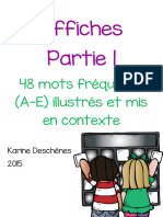 Affiches Partie 1: 48 Mots Fréquents (A-E) Illustrés Et Mis en Contexte