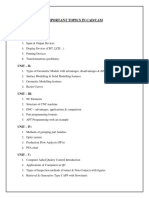 Imp Topics & Pre Q Papers - CAD CAM