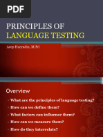 4 Principles of Language Testing Validity and Reliability of Test