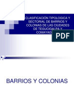 Clasificación Tipologica y Sectorial de Barrios y Colonias