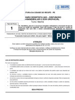 Prova SMS - Recife - Concurso CIRURGIÃO DESNTISTA DOR OROFACIAL (S04) Tipo 1