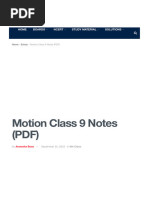 Motion Class 9 Notes PDF