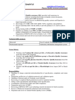 Quality Assurance Pharma Resume