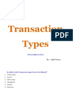 Transaction Types: (Receivables in R12)