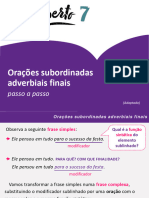 Orações Adverbiais Finais