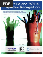 Value and ROI in Employee Recognition