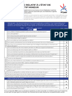 Questionnaire Relatif À L'état de Santé Du Sportif Mineur Rempli