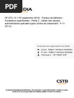 NF DTU 13.1 P2 Cahier Des Clauses Administratives Spéciales Types