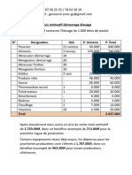 Devis Estimatif Démarrage Élevage