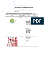 Activity 2 - Levels of Biological Organization Week 4