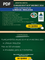 AMOSTRA GRÁTIS - LÍNGUA INGLESA - Planejamentos Do6º Ao 9º Ano - BNCC 2024