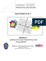 Module 4 System of Linear Equations and Inequalities