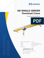 Quotation For HD Model Overhead Crane From AICRANE of AIMIX GROUP