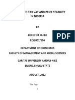 Value Added Tax Vat and Price Stability in Nigeria