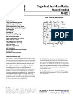 Single-Lead, Heart-Rate Monitor Analog Front End AD8232: Preliminary Technical Data