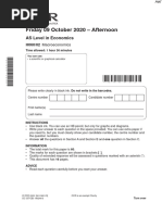 October 2020 QP - Paper 2 OCR Economics AS-level
