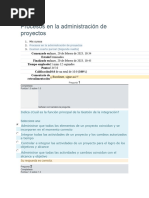 Procesos en La Administración de Proyectos Examen 4 Segunda Vuelta