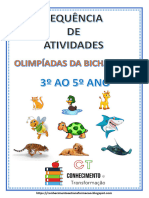 Atividades Olimpíadas Dos Animais 3º Ao 5 Ano