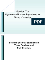 Section 7.2 Systems of Linear Equations in Three Variables