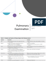 Pulmonary Examination Differential Diagnosis and Intervention