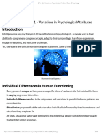 (Part - 1) - Variations in Psychological Attributes Class 12 Psychology